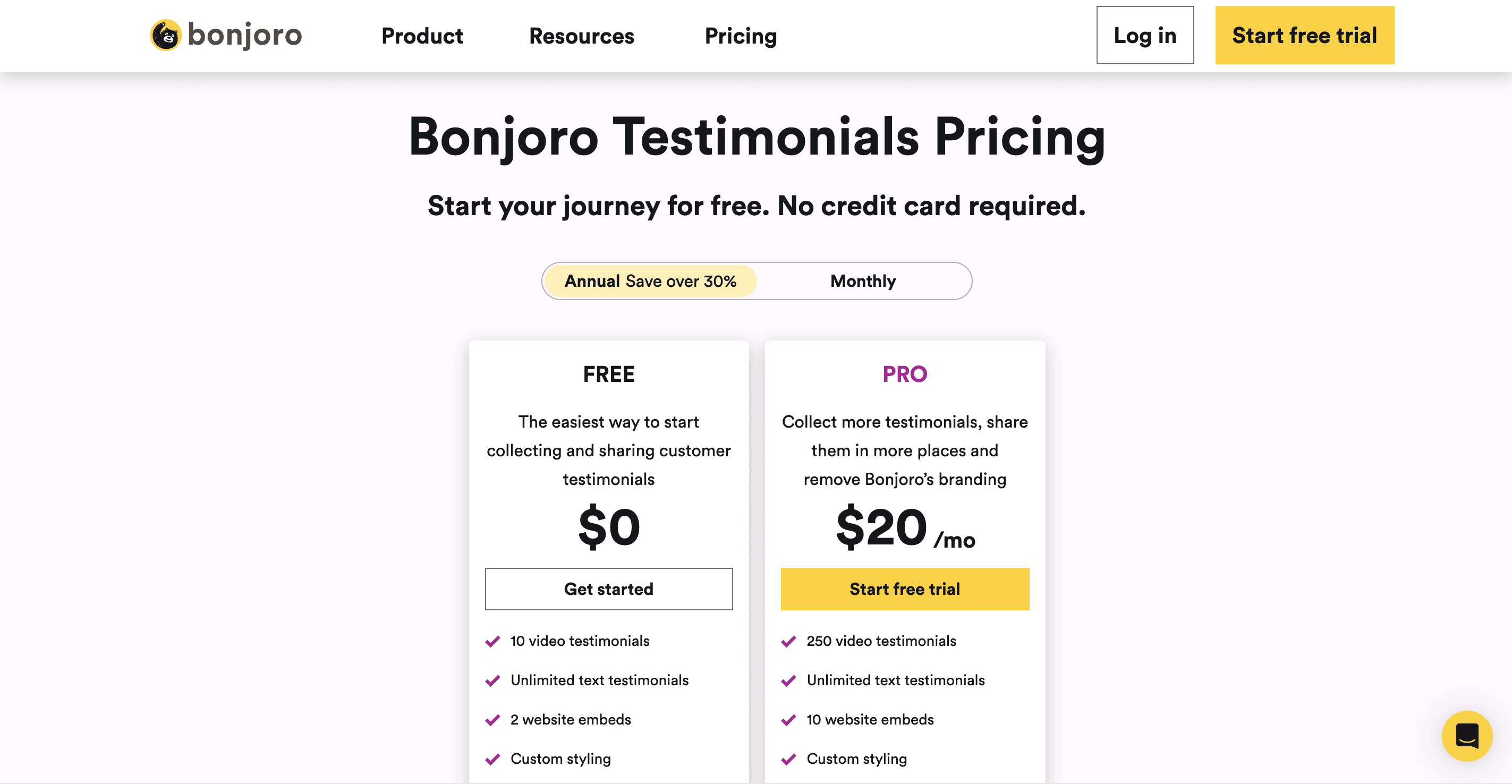 Bonjoro testimonials pricing